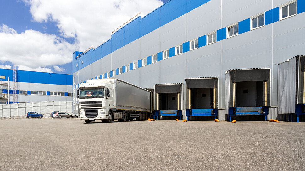 Truck logistics warehouse distrbution centre